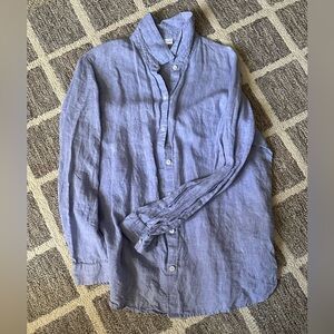 J. Jill Lavender/Blue Button-Down Linen Shirt